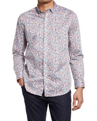 Johnston & Murphy Paisley Long Sleeve Button Up Shirt In White Multi Paisley At Nordstrom