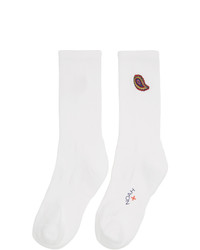 Noah NYC White Paisley Logo Socks