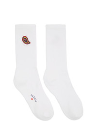 Noah NYC White Paisley Logo Socks