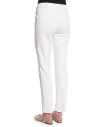 St. John Collection Stretch Micro Ottoman Pintucked Ankle Pants