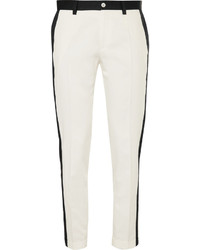 Dolce & Gabbana Contrast Trimmed Cotton Blend Jacquard Trousers