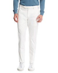 Ermenegildo Zegna Flat Front Cotton Pants White