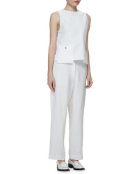 Acne Studios Flat Front Low Rise Cropped Pants White