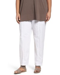 Eileen Fisher Plus Size Organic Cotton Poplin Pants