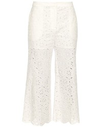 Zimmermann Roza Broidere Anglaise Cotton Cropped Trousers