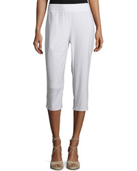 Eileen Fisher Slim Crepe Capri Pants White Plus Size