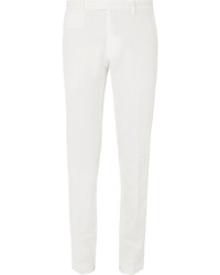 Dries Van Noten Slim Fit Linen And Cotton Blend Trousers