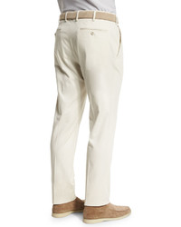 Loro Piana Stretch Cotton Slim Fit Trouser Pants Oyster White