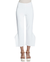 Stella McCartney Strong Shapes Ruffled Cropped Pants Pure White