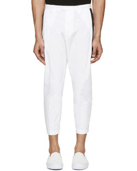 DSQUARED2 White Cotton Cropped Trousers