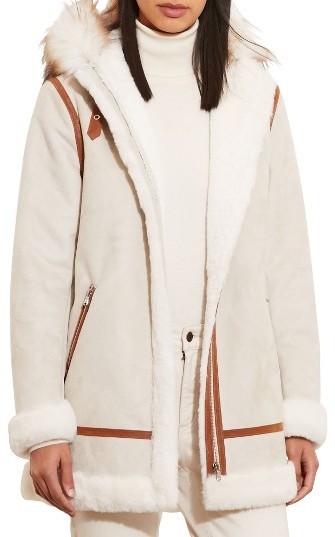 faux shearling parka