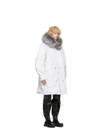 Mr and Mrs Italy White Nick Wooster Edition Crinkled Parka