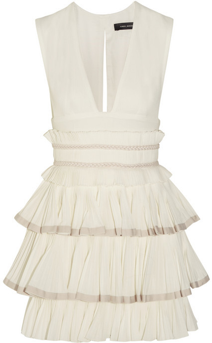 isabel marant white ruffle dress