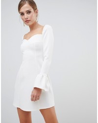 ASOS DESIGN Sweetheart Mini Dress With Fluted Sleeve