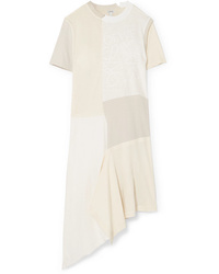 White Patchwork Casual Dress