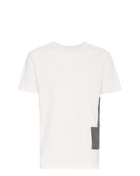 White Patchwork Crew-neck T-shirt