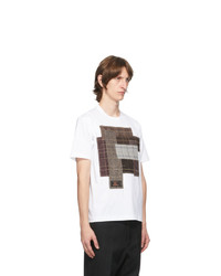 Junya Watanabe White And Red Cotton Patchwork T Shirt
