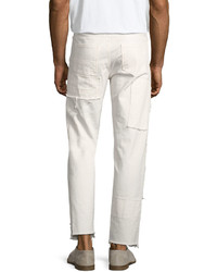 Ovadia & Sons Straight Leg Patchwork Jeans White