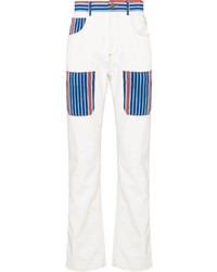 Wales Bonner Striped Patches Straight Leg Jeans