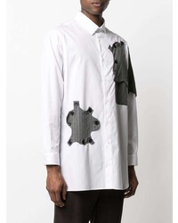 Yohji Yamamoto Abstract Button Patch Detail Shirt