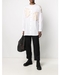 Yohji Yamamoto Collarless Button Up Layer Shirt