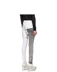 Rick Owens White Wax Tyrone Collage Jeans