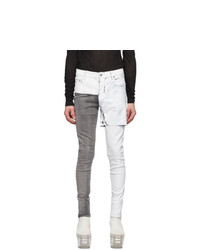 Rick Owens White Wax Tyrone Collage Jeans