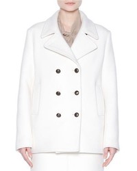 Tomas Maier Double Breasted Pea Coat Chalk