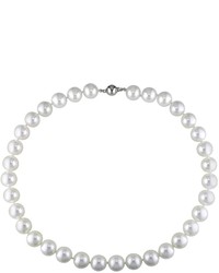 Ice 12 13mm Round Faux Pearl Necklace With 9mm Silver Ball Clasp