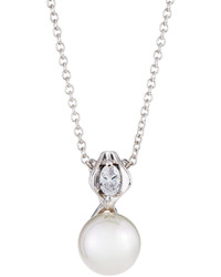 Majorica 12mm Simulated Pearl Crystal Pendant Necklace