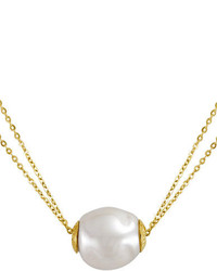 Majorica 18kt Gold Vermeil And Pearl Double Strand Necklace