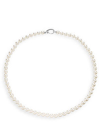 Majorica 7mm White Round Pearl Sterling Silver Strand Necklace