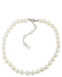 Lauren Ralph Lauren 8mm White Simulated Pearl And Silvertone Brass Necklace