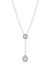 Ippolita 925 Lollipop Pear Shaped Y Drop Necklace In Mother Of Pearl Doublet With Diamonds