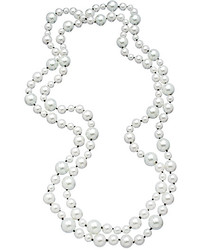 Boyer New York Multi Size White Pearl Necklace