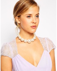 Asos Collection Faux Pearl Chunky Choker Necklace