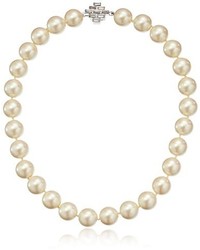 Carolee Dark Star White Pearl And Crystal Clasp Necklace