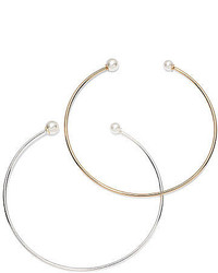 jcpenney Decree Simulated Pearl Wire Choker Cuff Necklace 2 Pc Set