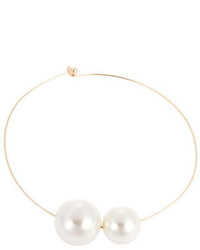 Robert Rose Double Faux Pearl Wire Necklace