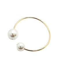 Ily Couture Dual Pearl Cuf Necklace  Gold
