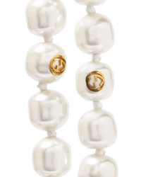 Gucci Faux Pearl And Gold Tone Necklace Ivory