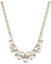 Anne Klein Faux Pearl Cluster Necklace
