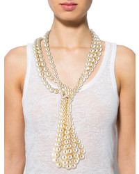 Chanel Faux Pearl Multi Strand Necklace