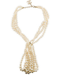 Chanel Faux Pearl Multi Strand Necklace