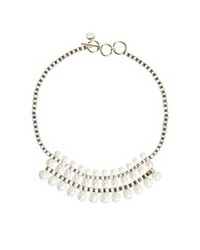 French Connection Pearl And Chain Collar Necklace