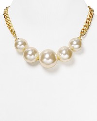 Aqua Gail Large Imitation Pearl Chain Necklace 16