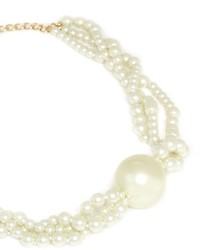 Kenneth Jay Lane Glass Pearl Pendant Multi Tier Necklace