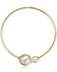 Kenneth Jay Lane Open Wire Necklace With Faux Pearl Ends