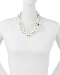 Jose & Maria Barrera Knotted Three Strand Simulated Pearl Necklace