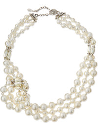 Jose & Maria Barrera Knotted Three Strand Simulated Pearl Necklace